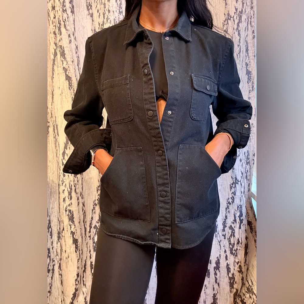 H&M Black Jean Jacket with Classic Design